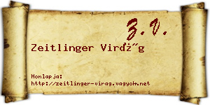 Zeitlinger Virág névjegykártya